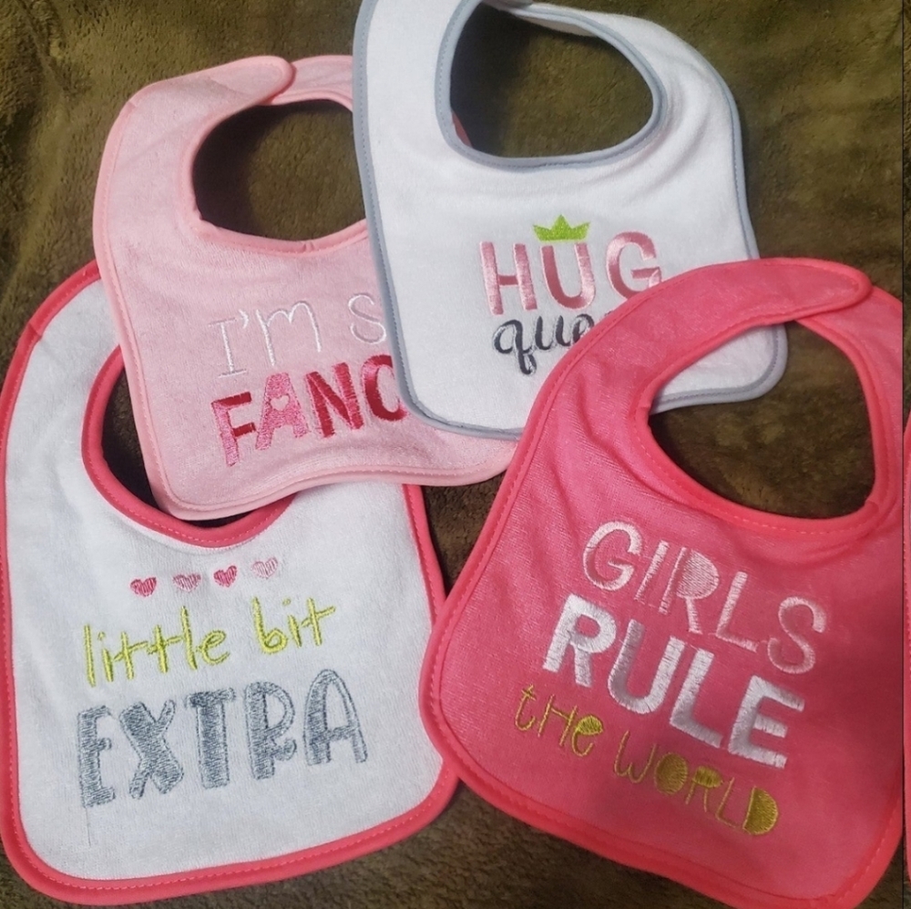 NWOT Baby Girl Bibs